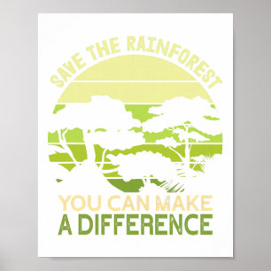Save The Rainforest Earth Day Go Green Poster