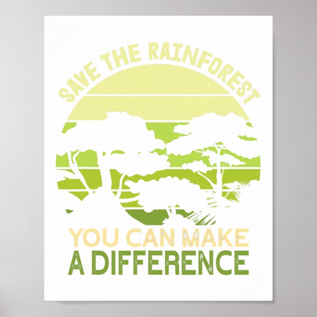 Save The Rainforest Earth Day Go Green  Poster (Front)