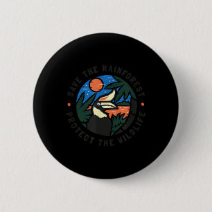 Save The Rainforest Protect The Wildlife 6 Cm Round Badge