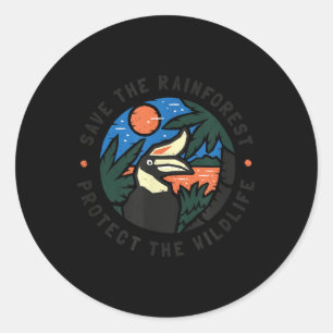 Save The Rainforest Protect The Wildlife Classic Round Sticker