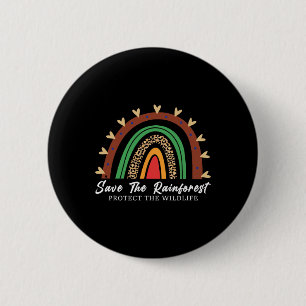 Save The Rainforest Protect The Wildlife Environme 6 Cm Round Badge