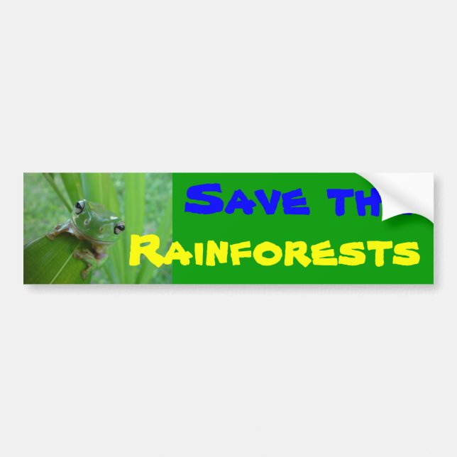 save the rainforests bumper sticker (Front)