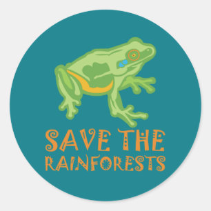 save-the-rainforests Tree Frog Classic Round Sticker