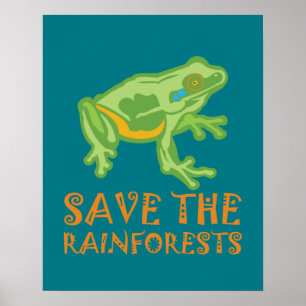 save-the-rainforests Tree Frog Poster