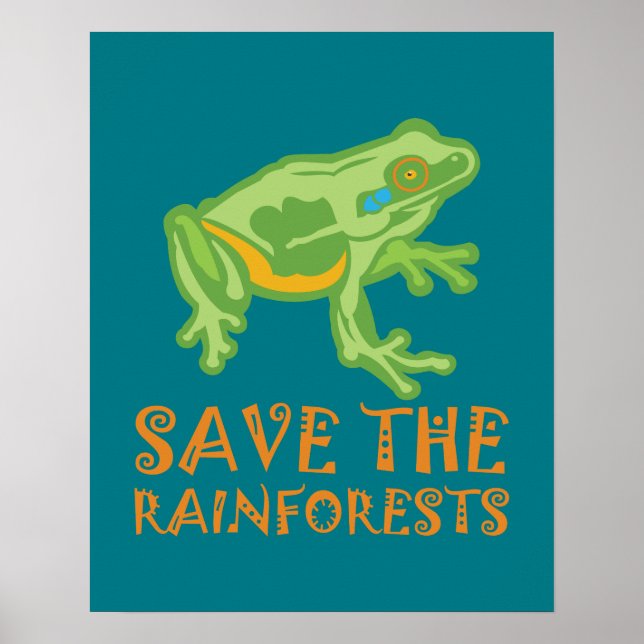 save-the-rainforests Tree Frog Poster (Front)