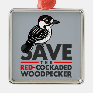 Save the Red-cockaded Woodpecker Metal Ornament