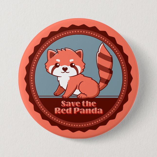 Save the Red Panda 7.5 Cm Round Badge (Front)