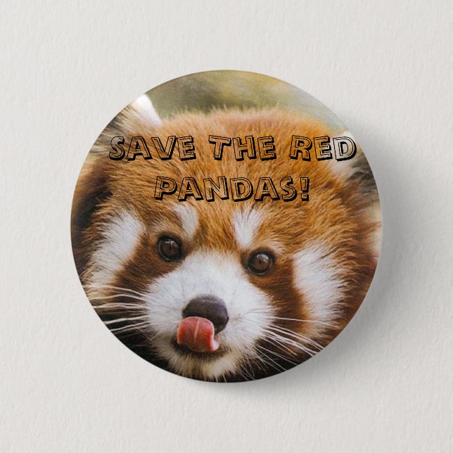 Save The Red Pandas! 6 Cm Round Badge (Front)