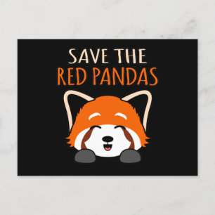 Save The Red Pandas Cute Pet Animal Panda Lover Gr Invitation Postcard