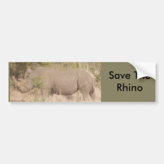 Save The Rhino Bumper Sticker