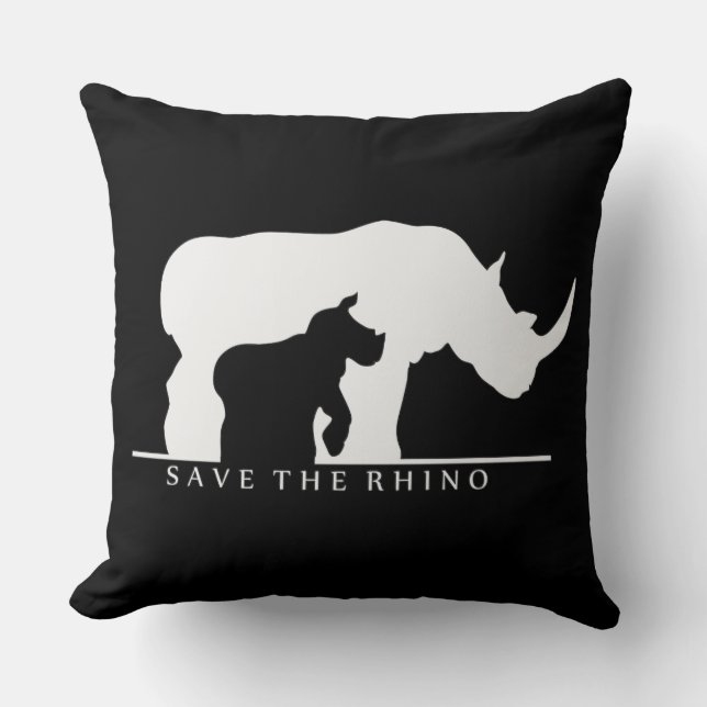 Save The Rhino Cushion (Front)