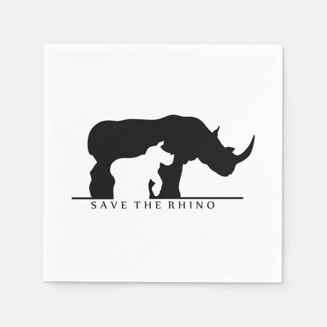 Save the Rhino Napkin (Front)