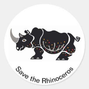 Save the RHINOCEROS - Conservation -Africa Classic Round Sticker