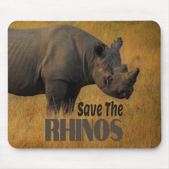 Save The Rhinos Mouse Pad (Front)