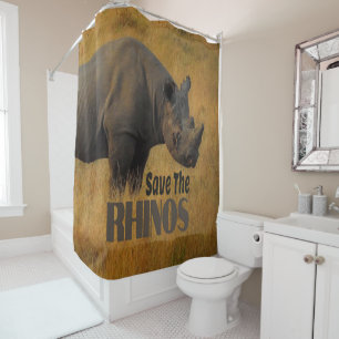 Save The Rhinos Shower Curtain