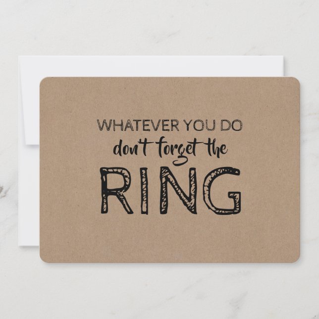 Save The Ring - Funny Ring Bearer Proposal Invitation (Front)