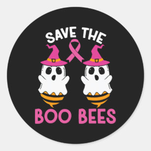 Save The S Breastees Boo Bees Breast Cancer Awaren Classic Round Sticker