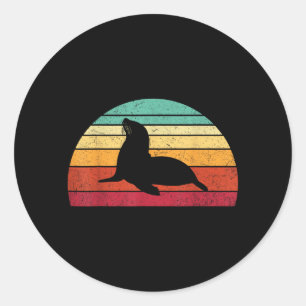 Save The Sea Lion Endangered Animal Species Ocean Classic Round Sticker