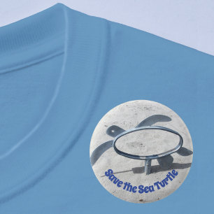 Save the Sea Turtle Disappearing Turtle Art 6 Cm Round Badge