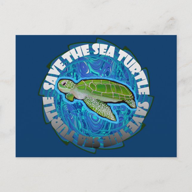 Save The Sea Turtle Postcard (Front)