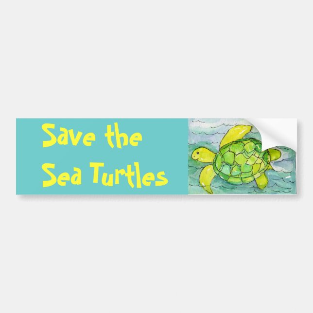 Save the Sea Turtles Bumper Sticker (Front)