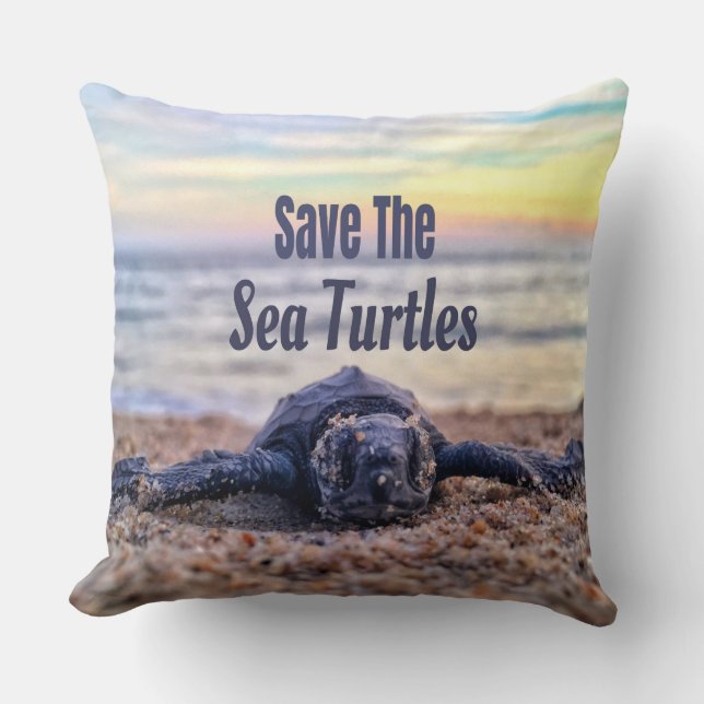 Save The Sea Turtles Cushion (Front)