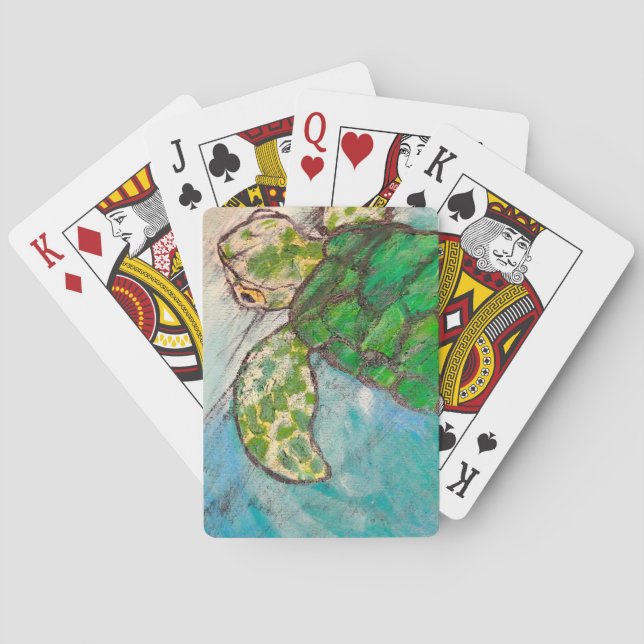 Save The Sea Turtle's Playing Cards (Back)