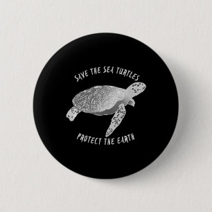 Save The Sea Turtles Protect The Earth Ocean 6 Cm Round Badge
