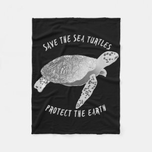 Save The Sea Turtles Protect The Earth Ocean Fleece Blanket