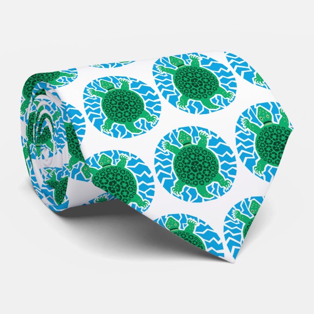 Save the Sea Turtles - Recycle! Tie (Rolled)