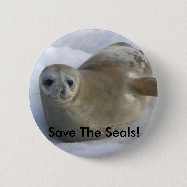 Save The Seals! Button (Front)