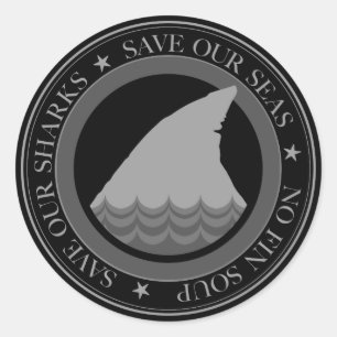 save the sharks classic round sticker
