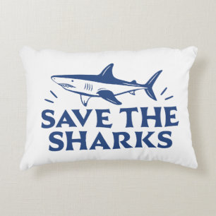 Save the sharks decorative cushion