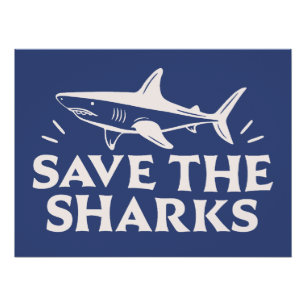 Save the sharks poster