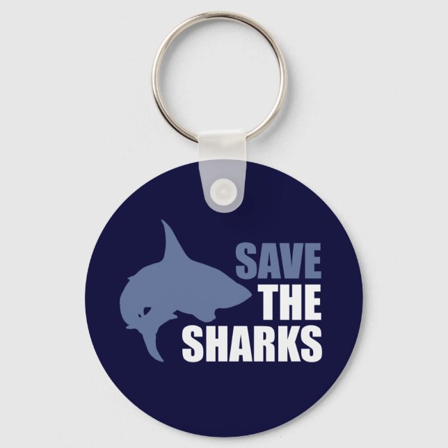 Save The Sharks, Save The Fins Key Ring (Front)
