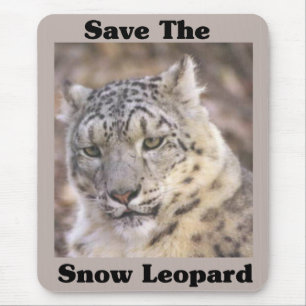 Save the Snow Leopard Mouse Pad
