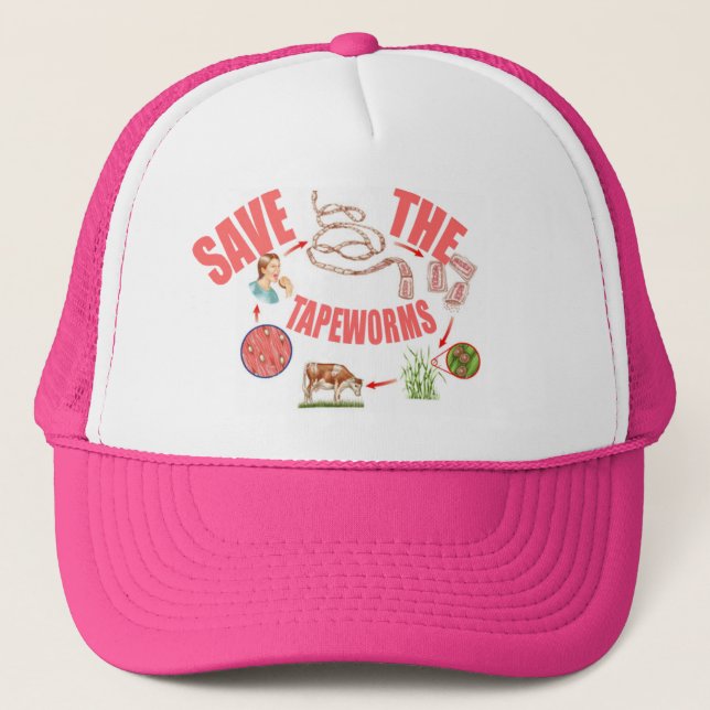 Save the Tapeworms Trucker Hat (Front)
