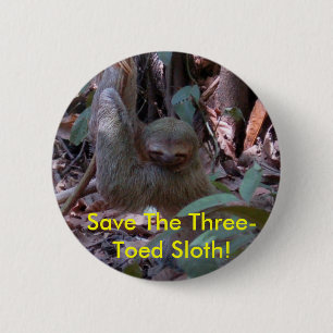 Save The Three-Toed Sloth! button