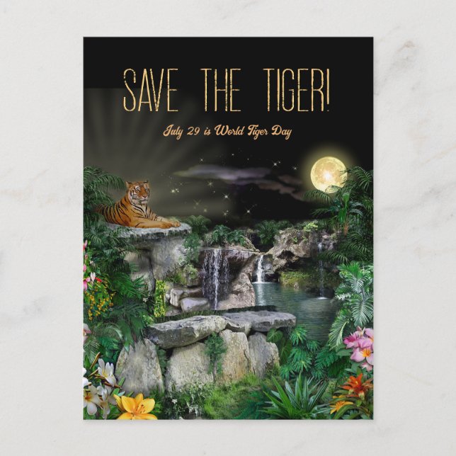 Save the Tiger / World Tiger Day Postcard (Front)