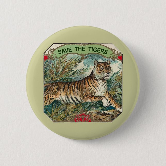 Save The Tigers 6 Cm Round Badge (Front)