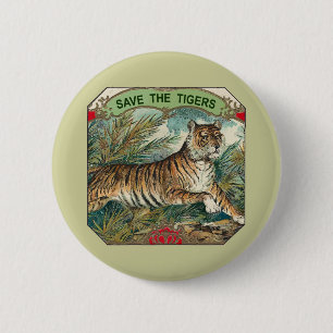 Save The Tigers 6 Cm Round Badge