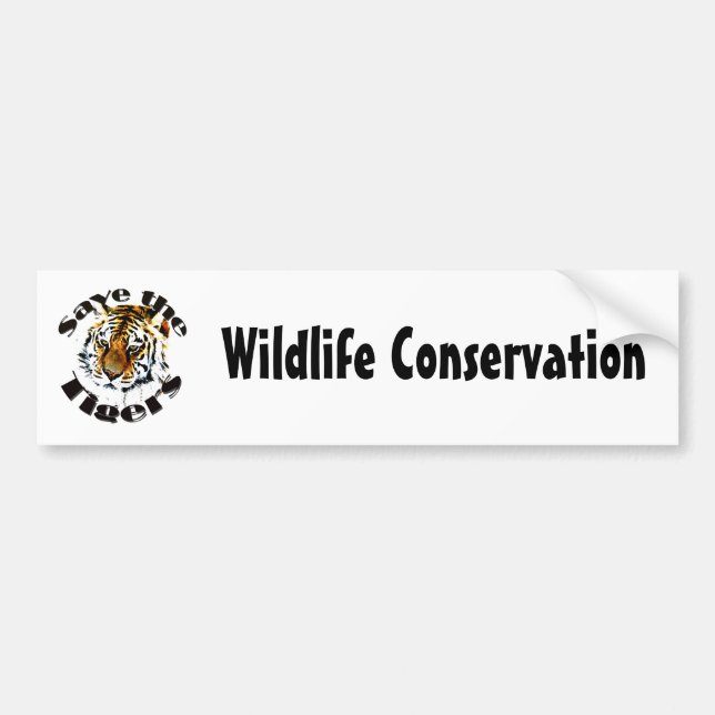 Save the Tigers Bumper Sticker (Front)