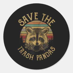 Save The Trash Pandas Racoon Animal Classic Round Sticker