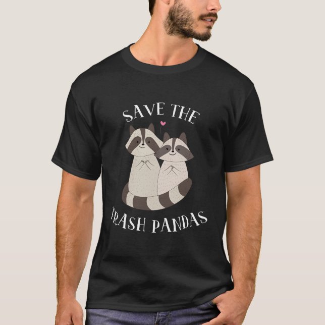 Save The Trash Pandas Racoon Loving Girl Women Gif T-Shirt (Front)