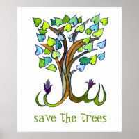 SAVE THE TREES forest tree love heart art