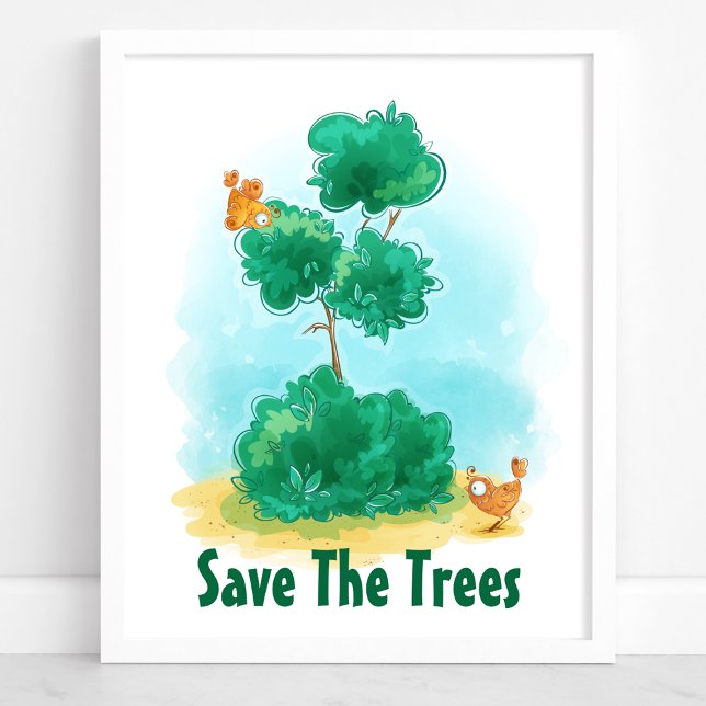 Save The Trees Garden Birds Environmental Poster (Creator Uploaded)