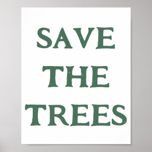 Save The Trees Rustic Typography Wall Art
