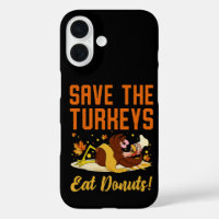 Save The Turkeys Eat Doughnuts Funny Thanksgiving 