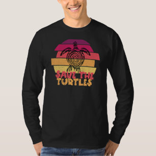 Save The Turtles Animal Rights Sea Turtle Retro Oc T-Shirt