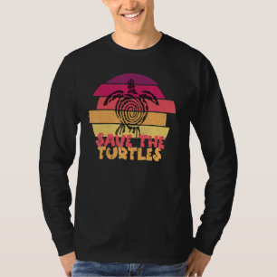 Save The Turtles Animal Rights Sea Turtle Retro Oc T-Shirt